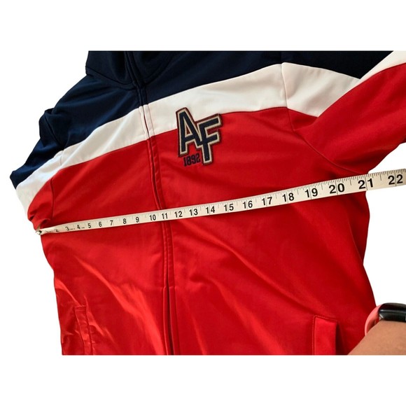 Vintage Abercrombie & Fitch Full Zip Track Jacket Mens Size Red Blue Large Y2K - Picture 7 of 14